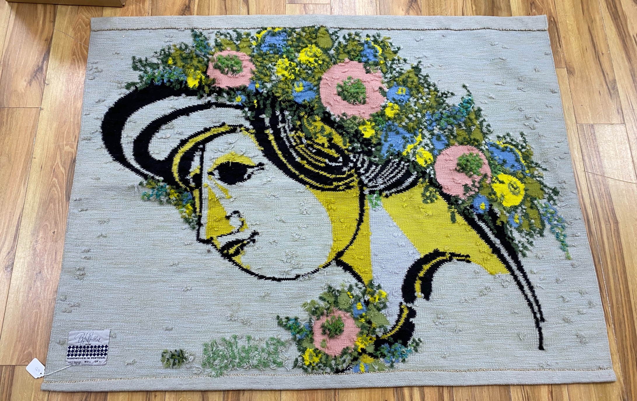 A Bjorn Wiinblad loom-art tapestry; Mimo's Summerhat 34/60. 120x158cm
